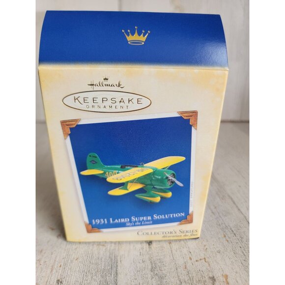 Hallmark 1931 Laird Super Solution Sky's limit ornament Xmas airplane - Picture 8 of 8